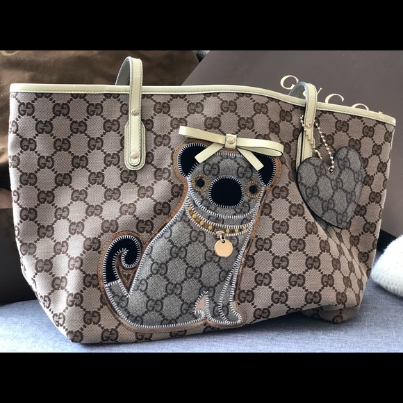 Gucci Oliver Pug Guccioli Tote - Picture 2 of 8
